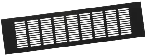 100x400mm Grille d'Aération Noire - Grille de Ventilation en Aluminium - Grille de Meuble pour Porte, Armoire, Radiateur