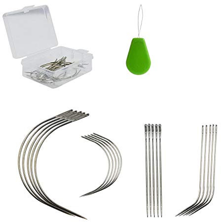 J I C gebogene Nadeln, Hand-Nähnadeln, Haarwebnadeln für Perückenherstellung, Teppich-Leder, Leinwand, Modellierung und Handwerk, Sofatuch, Schuhe, 20 Stück