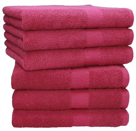 Betz Handtuch Set Palermo – 6er Pack Handtücher 50x100 cm – 100% Baumwolle, Handtücher für Bad, Gäste & Alltag – hochwertige Qualität, pflegeleicht & langlebig Farbe Cranberry