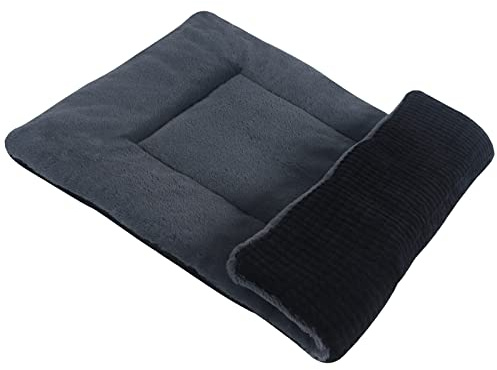 PET SPPTIES Hundebett Weiches und Warmes Matten Hundekissen Waschbarn kuschelig Umkehrbar Haustier Sofakissen PS085 (61X 41 cm, Schwarz)