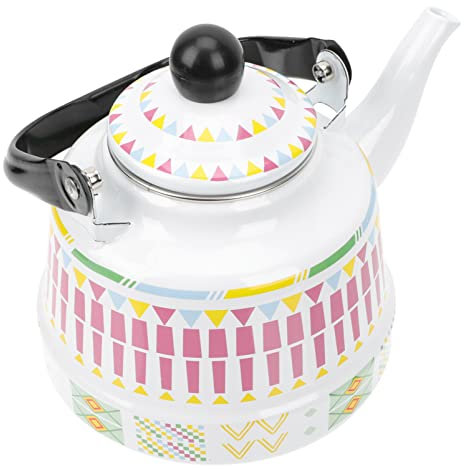TOPBATHY Küchen-teekessel Aus Emaille Und Edelstahl Wasserkocher Zum Kochen Von Wasser Leicht Und Tragbar Für Tee Kaffee Und Heißgetränke