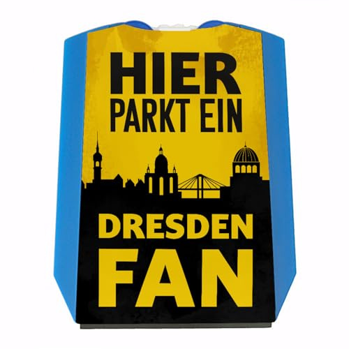 speecheese Hier parkt EIN Dresden Fan Parkscheibe in Gelb Schwarz Parkscheibe für Fans mit Stadtmotiv um die Liebe zur Stadt und dem Sport zu Zeigen