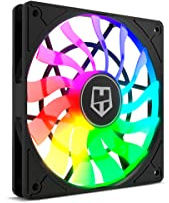 NOX XTREME PRODUCTS HUMMER SLIM FAN – Ventilador para caja PC 120 mm, LED ARGB, 13 aspas translúcidas, diseño silencioso super slim, rodamientos hidráulicos, esquinas con soporte de goma, color negro
