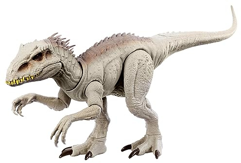 Mattel Jurassic World Camufla y Conquista Indominus Rex Dinosaurio de juguete con luces y sonidos +4 años (HNT64)
