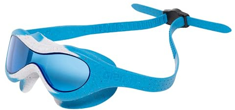 ARENA Unisex Kids Spider Swim Mask Boys and Girls Ages 2 to 5, Anti-Fog Non-Mirror Lens, Easy to Use Strap, Wide View and Snug Fit, Blue/Gray/Blue