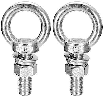 sourcing map Ringschraube, 1 Set M16 x 50 mm Ringschraube mit Mutter Unterlegscheibe 304 Edelstahl Schulter Hebering Augenschraube zum Aufhängen von Gegenständen