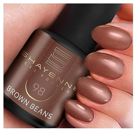 98 Brown Beans Braun – SHAYENNE UV Gel Nagellack 15 ml – Für UV/LED Lampe – Hochglanz, Langanhaltend – Made in Germany