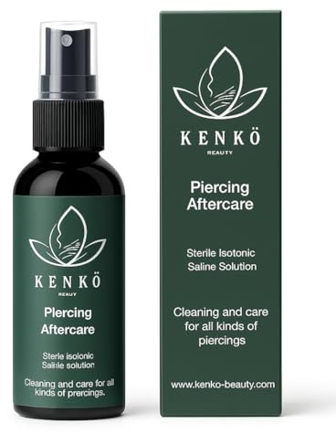 Kenko Beauty 80ml Saline Solution Piercing Antiseptic Spray, Ear Piercing Aftercare Cleaning Solution Spray, Saline Spray Piercing, Saline Solution for Piercings, Ear Piercing Solution Cleaner