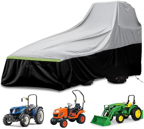 Copertura per trattore, coperture per trattore impermeabili resistenti, nuova versione aggiornata, (480 L x 193 W x 218 H cm), tessuto Oxford 600D impermeabile, protezione UV, antipolvere, copertura