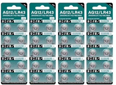 4/3/2/1 carte AG12 bouton LR43 piles pour montre à distance 186 386A LR1142 petites piles électroniques 1,55 V