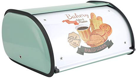 BLSYHDH Boîte à Pâtisserie en Métal, étui de Rangement de Cuisine, Conteneur de Stockage de Pain Rouge Vintage, Boîte à Pain Rétro pour Pâtisseries, Pains, Aliments Secs, Grande(Bleu)