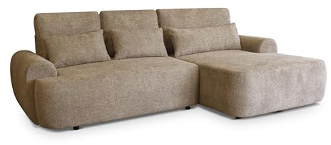 Robin Inspire Divano Angolo Con Funzione Letto E Vano Contenitore A Forma Di L Autonomo Destra Aldo Beige 266 x 160 x 87 cm