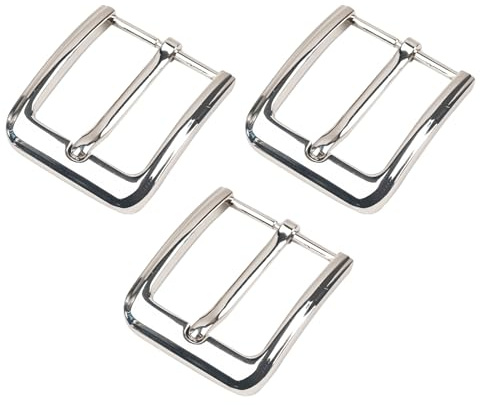 Sgehai 3 Stück Klassische Gürtelschnalle, Zinklegierung, für 38-40Mm (1,5 Zoll) Gürtel, Zum Wechseln, Herren (3X Silbrig)