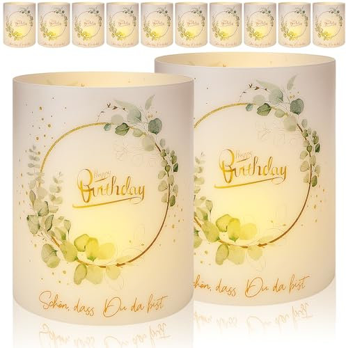 Radikor Photophores Décoration de Table, Set de 12 photophores Anniversaire, Décoration de Table Anniversaire garçon Fille, Décoration de Table Anniversaire pour Bougies Chauffe-Plat, Bougies