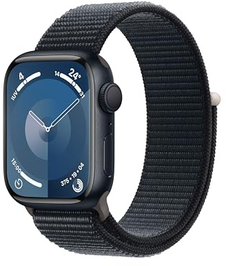 Apple Watch Series 9 (GPS, 41mm) - Aluminiumgehäuse Mitternacht mit Sport Loop Mitternacht (Generalüberholt)