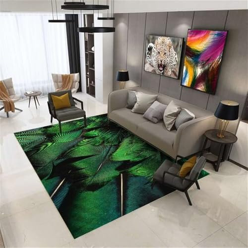RUGMRZ Teppich Küche Waschbar Moderne Geometrie, Mode, Einfachheit, Wohnzimmer, Sofa, Schlafzimmer, Anti-Rutsch Esszimmer Vorleger Grün Teppich Zimmer Vorleger Teppich 180X250CM