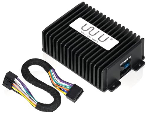 Shkalacar Amplificatore Auto Wudi 4 canali, 47W per Auto, Classe A/B, 2 Ohm Nero