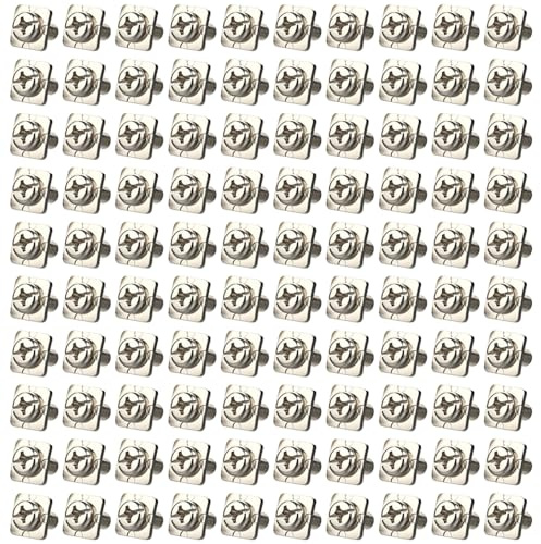 100 Pcs Terminal Block Screws, M3.5 Metric Cross Slot Head Screw Carbon Steel Amplifier Terminal Screws with Square Washers for Fixing Wires
