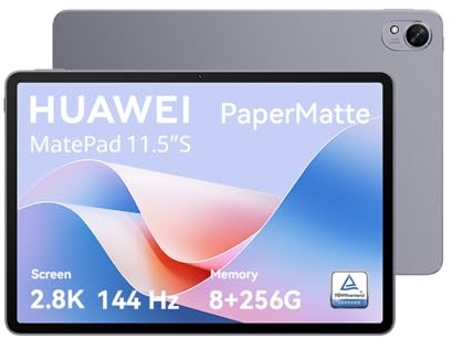 Huawei MatePad 11,5″S PaperMatte Edition Tablet Nuevo, 8 GB+256 GB, Pantalla FullView de 2,8 K, Carcasa metálica de 6,2 mm, batería de 8800 mAh, Wi-Fi, Gris Espacial
