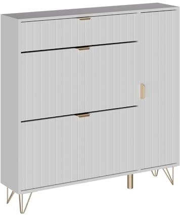 Vicco Schuhschrank Helge, Weiß, 108 x 107.5 cm | zur Aufbewahrung und Organisation von Schuhen im Flur