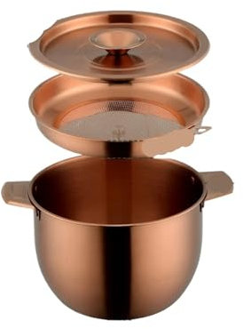 WLIHDB Oil Strainer 2.8L Stainless Steel Household Soup Oil Filter Pot Strainer Tank Container Gold Storage Can With Lid Kitchen Cooking Tools For Kitchen(Rose gold)