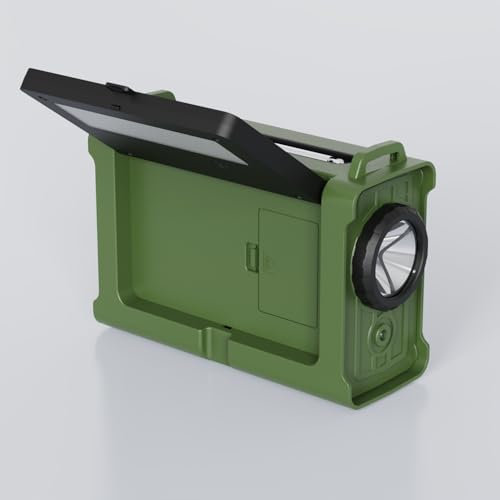 Radio Solar de Emergencia, Radio Am/FM con Manivela y Batería Recargable 12000mAh para Carga de Emergencia de Smartphone, Linterna LED, Luz de Lectura y Alarma SOS para Exteriores y Viajes