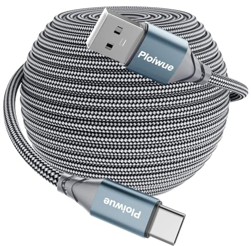Câble USB C extra long de 10 m USB 2.0 A vers type C pour Samsung Galaxy, LG, moto, Sonyxepria, XiaomiRedmi smartphones, tablettes, ordinateur portable, caméra de sécurité, manette PS5 et plus encore