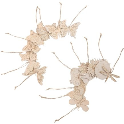 Yardwe 16stücke Holzausschnitte Zum Basteln Schmetterlings-tierformen Unbemalt Diy-holzornamente Für Junge Mädchen Bastelmaterial Heimdekoration Party-accessoires