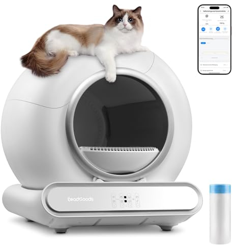 Katzenklo Selbstreinigend Katzentoilette Elektrische 65L, Groß Automatisches Katzenklo, Niedriger Einstieg mit APP-Steuerung Elektrisches Katzenklo, Abnehmbarer Sandkontrollkasten, für Mehrere Katzen