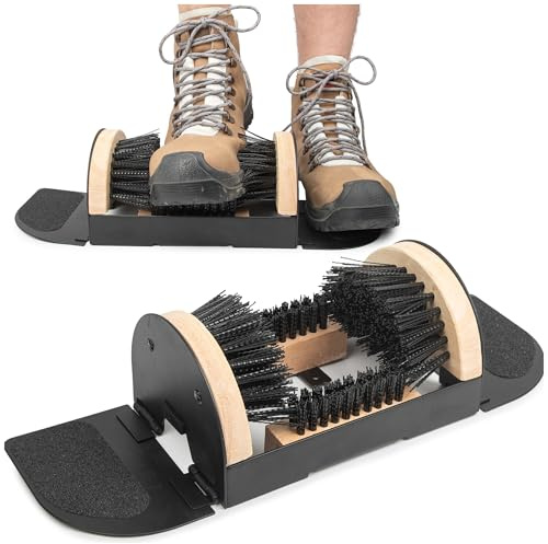 SULPO Pulitore per scarpe con spazzola per esterni, per terrazza, giardino e officina, in metallo, antiscivolo, resistente alle intemperie, per casa e giardino