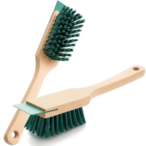 Fegtrtyoa Hartborste Rasenmäherbürste 2 Stcs mit Schaber Steifer Borstenpeeling Pinsel Heavy Duty Outdoor -Kofferraumreiniger