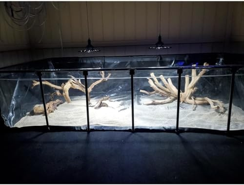 Acquario Piscina Stagno Grande Acquario PVC Tela Stagno, Piscina con Struttura in Acciaio con Pannello di Visualizzazione Tsparent, Cortile Allevamento Serbatoio di Acq, Blue-Clear, 80x50x35cm