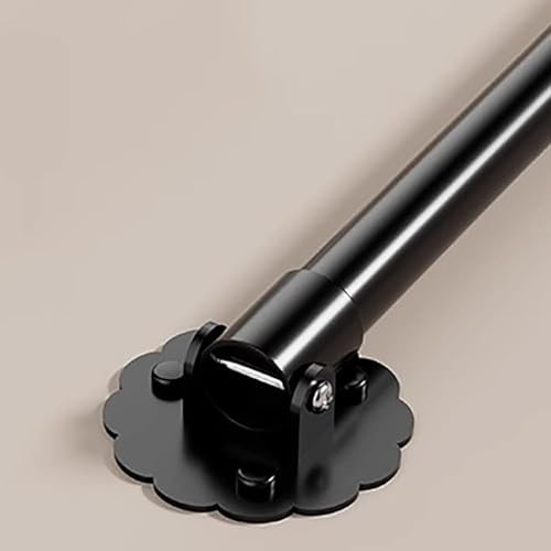 LQSYBHD Abgewinkelte Duschvorhangstange 75-210 cm,Moderne Gardinenstange,Verstellbare Hochleistungs-Gardinenstange,für Badezimmer,Im Freien,Küche,Arbeitszimmer(Size:130-210cm,Color:Schwarz)