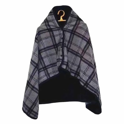 Caxndycing Poncho da uomo in pile Clint Eastwood, coperta casual, poncho per uomini, orlo irregolare, mantello comodo, abbigliamento da casa alla moda, abbigliamento invernale da cowboy hippie, grigio