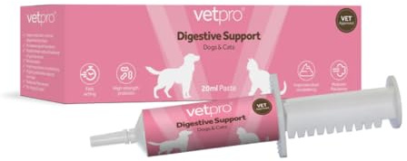 Vetpro Digestive Support Probiotic Paste for Cats & Dogs 20ml Syringe | Vet Approved | Natural High-Strength Probitotic Paste to Replenish the Natural Gut Bacteria