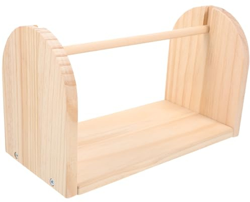 ADOCARN Porta Rocchetti Filo da Cucire in Legno Beige Minimalista, Avvolgitore Manuale Compatto Che Risparmia Spazio, per Lavori Artigianali e Cucito