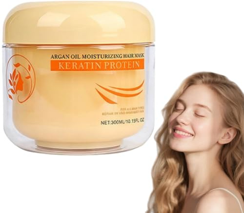Aomimegel Mascarilla Pelo 300 ml - Bálsamo Natural Nutritivo, Reparador, Humectante Portátil, para Cabello Sedoso y Brillante, Tratamiento para Puntas Abiertas