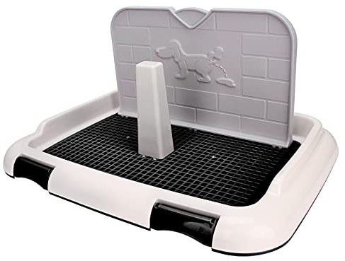 Rosvola Hundtoalett Inomhus Valppottbricka med Högkvalitativ Plast för små Hundar och Valpar Upp Till 15 Lbs - 18,3 X 13,9 X 9,3 Tum (Svart)