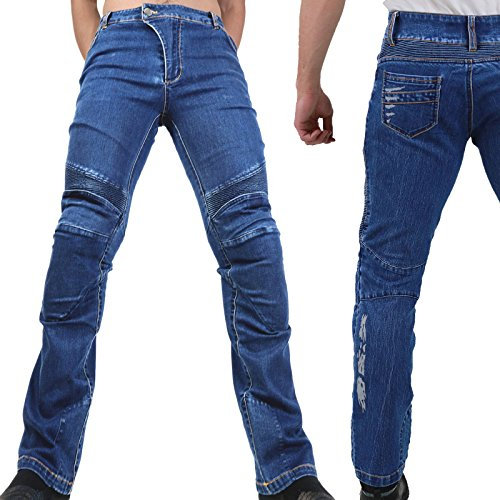 Nerve Shop Motorradhose Jeans -Ran.g.er- Leicht Dünn Herren Sommer Textil Jeanshose Slim Fit Motorrad Textilhose Männer Eng Stretch - blau - L