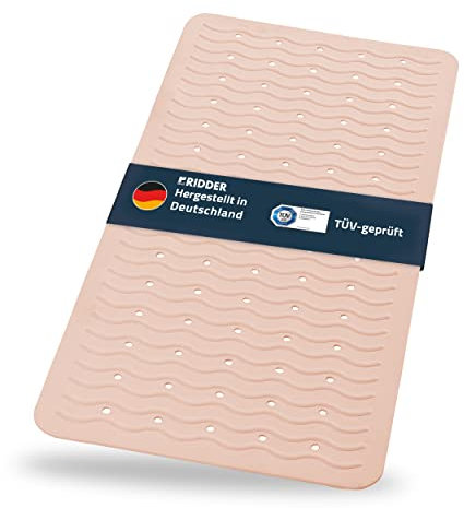 RIDDER Wanneneinlage, Badematte, Badewanneneinlage ca. 38x80 cm, Playa, rosa | Allergikerfreundlich | Made in Germany | Nachhaltig | Recyclebar | Waschbar | PVC-frei