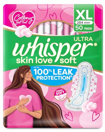 Whisper Ultra Soft Sanitary Pads - 50 Pieces (XL)
