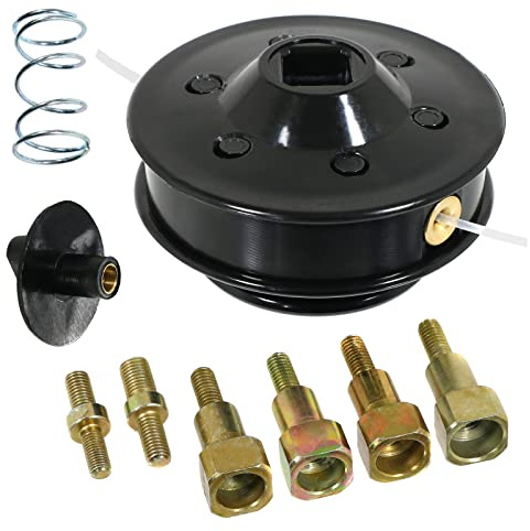 SPARES2GO Tête universelle à double fil et avance manuelle, avec boulons, pour coupe-bordures/débroussailleuse