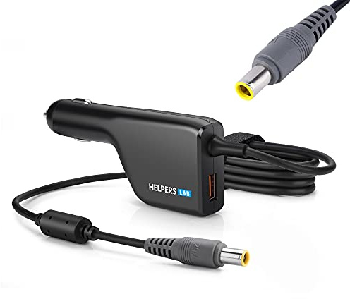 Helpers Lab 20V mit USB QC3.0 Kfz Netzteil Ladegerät Ladekabel Autoladegerät mit QC3.0 für Lenovo ThinkPad X60 X61 Z60 Z61 X200 X300 T60 T61 T400 Lenovo Edge 11 13 14 15 ldeapad 90W 4.5A 3.25A