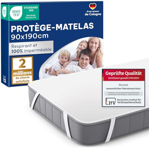 Blumtal Matratzenschoner 90x190cm 2er Set - wasserdichte Matratzenauflage 90x190cm aus 80% Baumwolle - Oeko-TEX zert. Inkontinenzunterlage waschbar bis 95 °C - knisterfreier Bett Topper