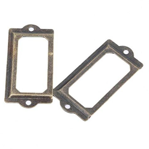 TOSSPER 12 Stück Metall-fotorahmen Schublade Pull Etikettenhalter Antike Messing Datei Visitenkartenhalter Home Decoration