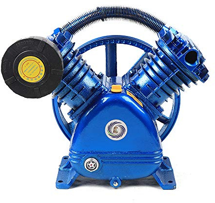 BJTDLLX Kompressor Aggregat 2 Zylinder V-Typ Kompressor 5.5HP 21cfm 115PSI Luftkompressor-Pumpenkopf 600L/min Druckluft Kompressoraggregat DFV-0.6/8