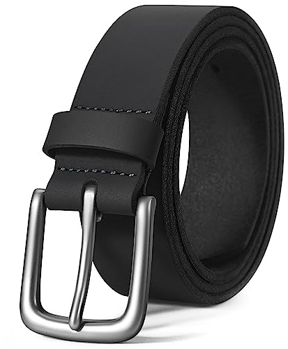 Vatan Men's Full Grain Leather Casual Every Day Jean Belt Handmade (35mm) | Genuine Leather Belts, 100% Cow Leather, Solid Buckle, Classic Style, Work Heavy Duty Belts, Dress Casual Belt, Gift Box