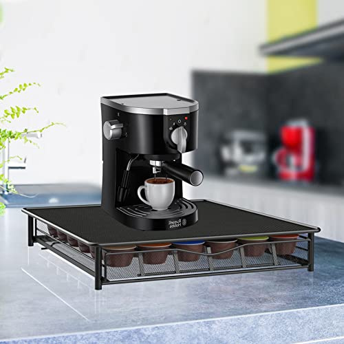 36 Kaffeekapselhalter, Metallschublade für Kapseln, Kaffeekapselhalter und Kaffeekapsel-Organizer, Aufbewahrungsbox für Küche, Heimbüro-Schwarz