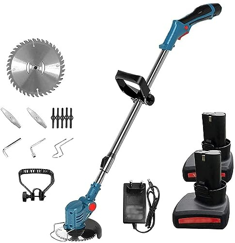 BebeXi cortacésped Gasolina cortabordes Cortacésped eléctrico con batería de 2000 mAh, cortacésped inalámbrico portátil para césped de Pasto