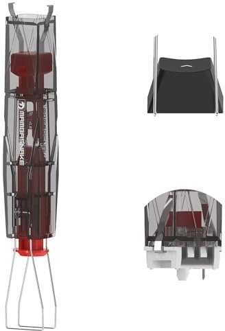 MAMBASNAKE 2-in-1 Keycap Switch Puller Tool for Hot Swappable Mechanical Keyboard, 304 Stainless Steel MX Keys Remover Kit for DIY Custom Gaming Keyboard, Black Translucent